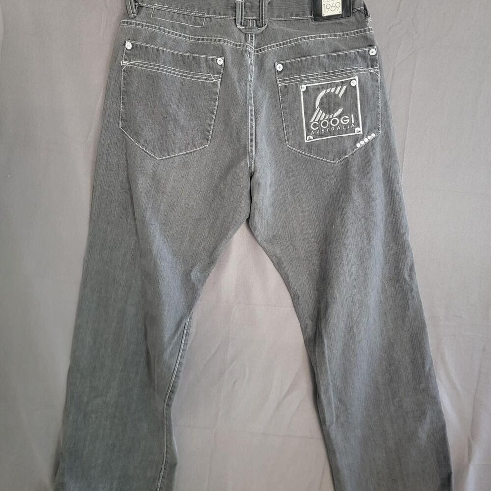 Coogi Men's Grey and Black Jeans
